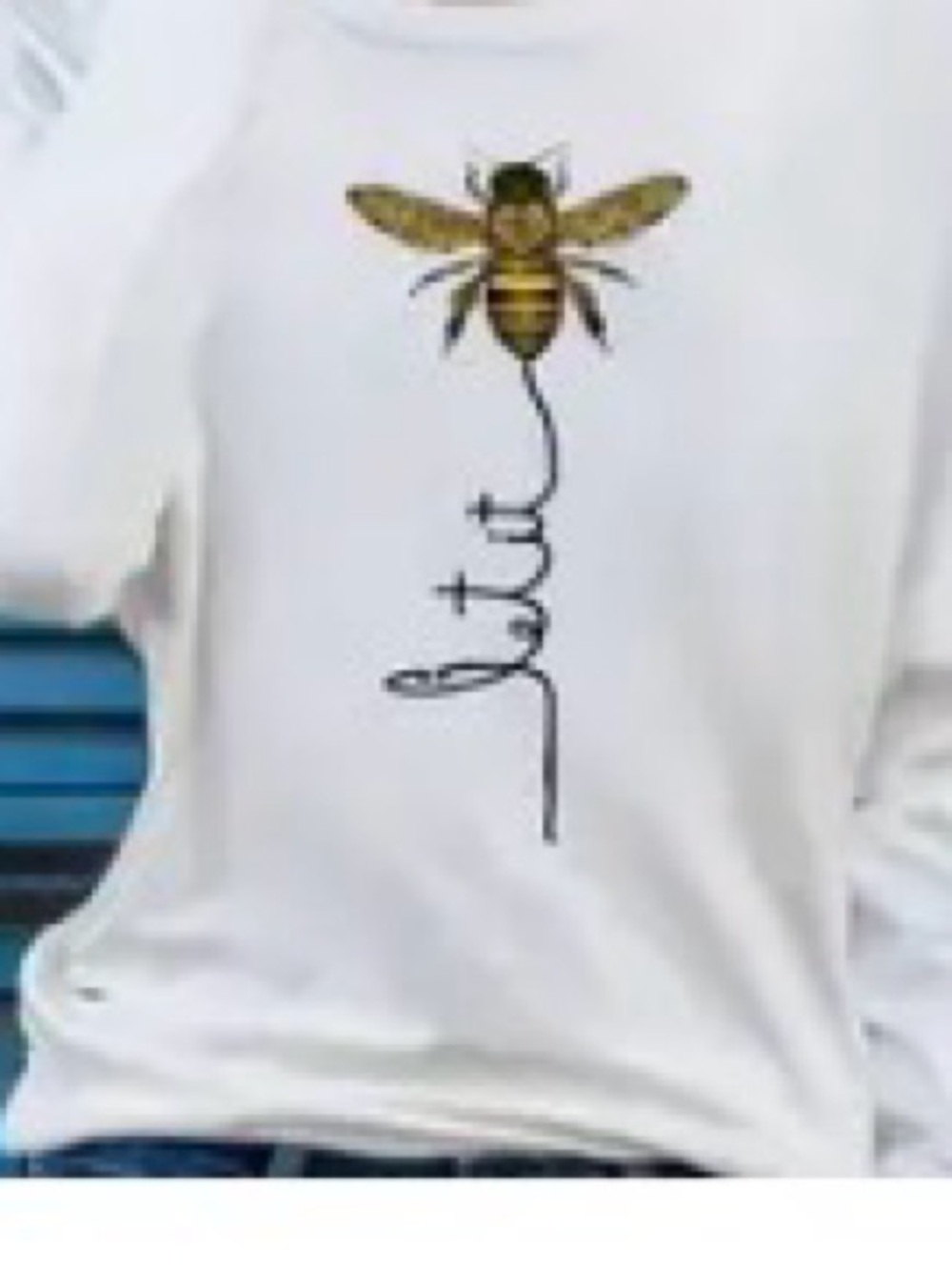 White Bee Graphic Tee with Yellow Bee Accent and matching leggings